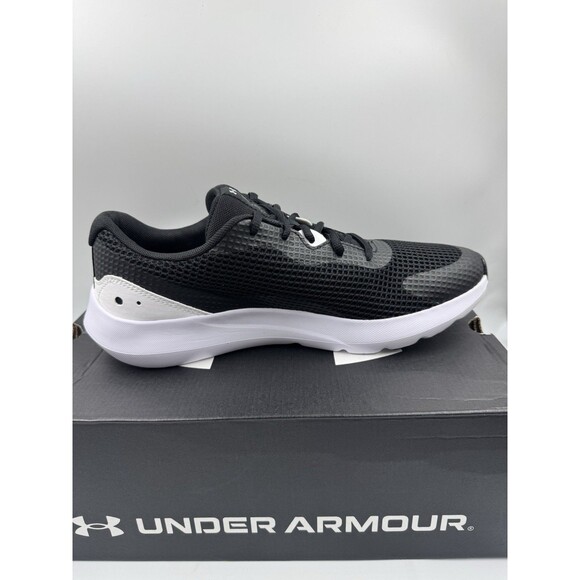 UNDER ARMOUR MEN'S SURGE 3 RUNNING SHOE BLACK WHITE SIZE 11 - Picture 14 of 16